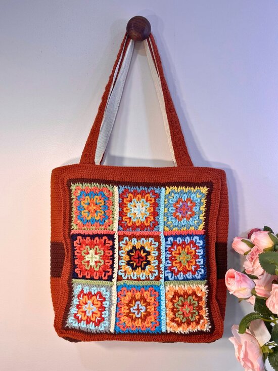 Handmade Handbags - Handmade Sienna Granny Square Tote